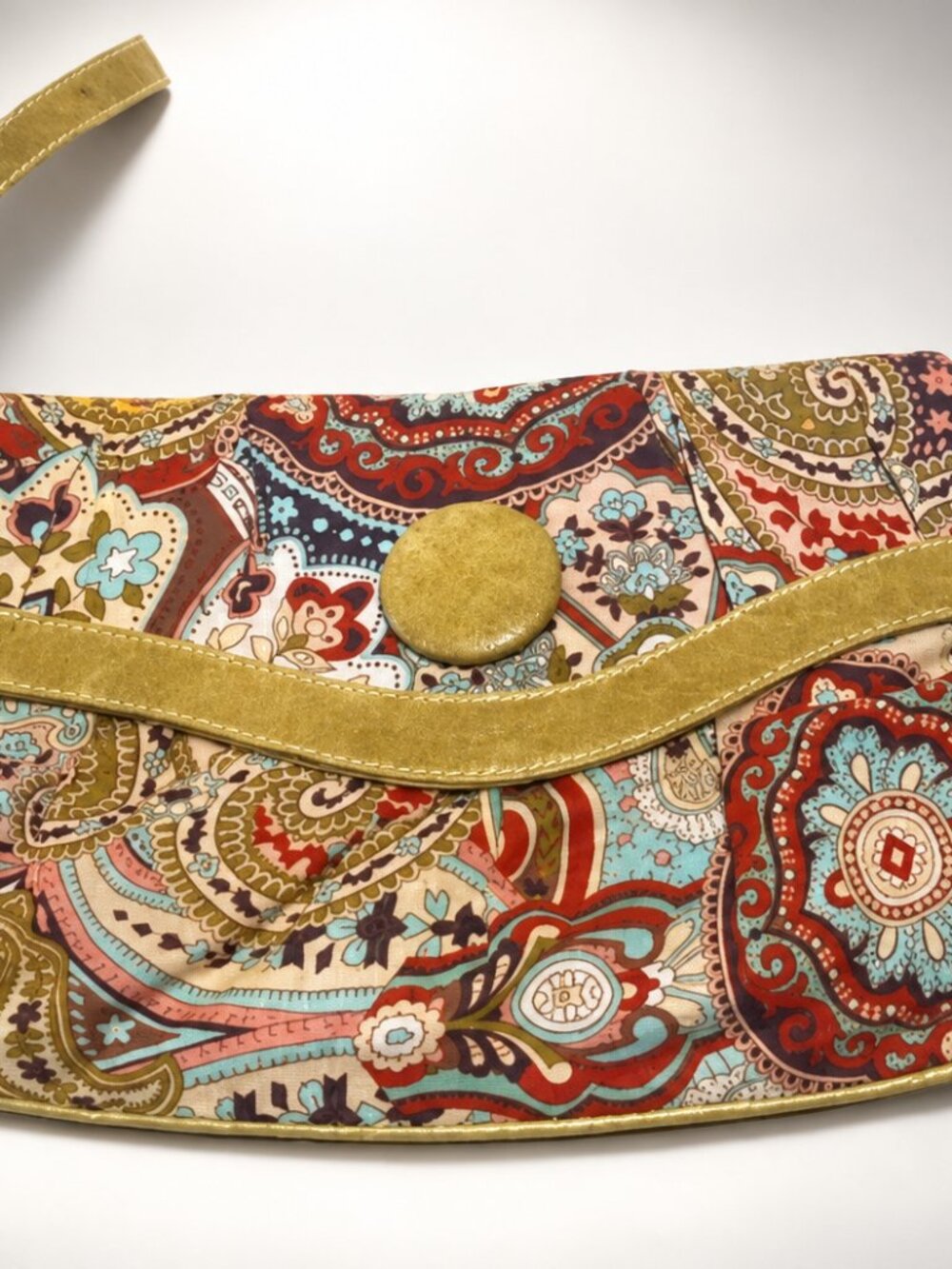 Ebisu Boho Paisley Clutch Purse Womens Wristlet Handbag Multicolor NWT
